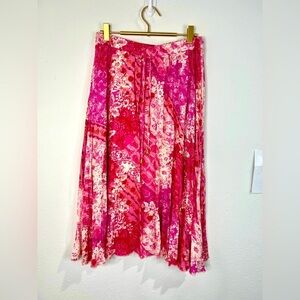 🆕 Indigo Rose Pink Patterned Skirt